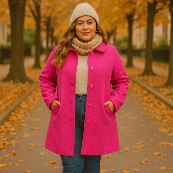 Agnes Orinda Jackets & Blazers - Agnes Orinda Plus Size Peter Pan Collar Single Breasted Pea Coat - 4X - NWT